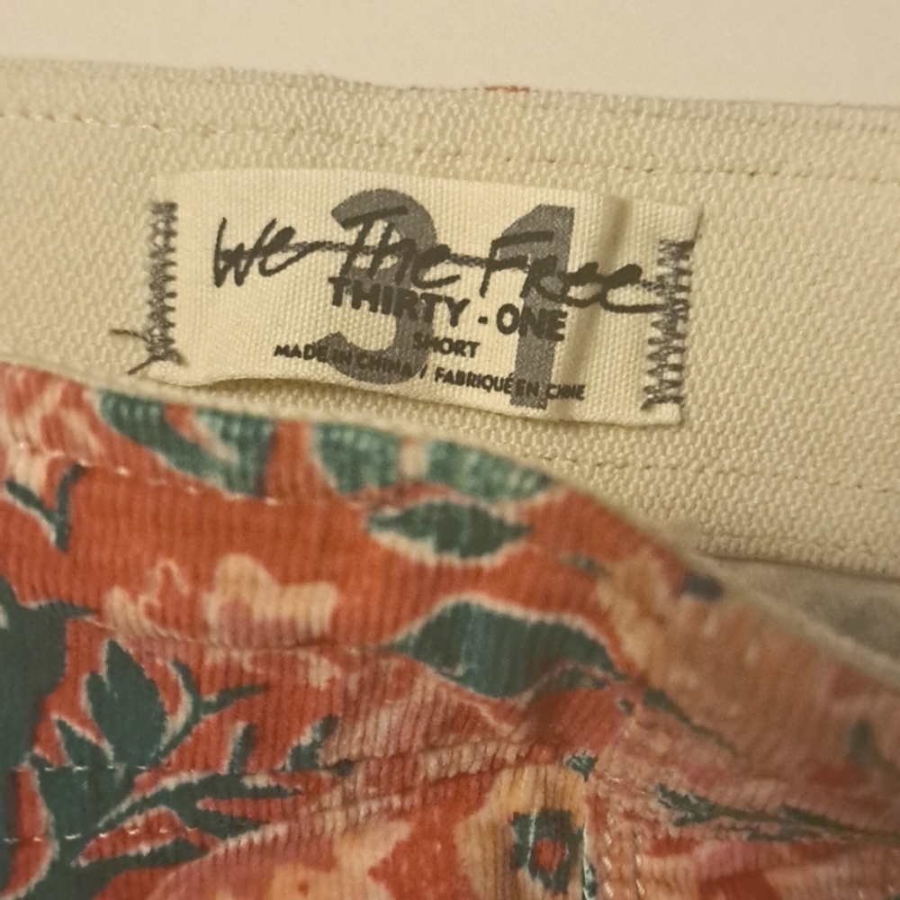 Free People Coral & Blue Floral Bootcut Flare Pants - Picture 7 of 7